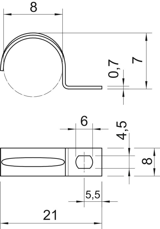 Abraçadeira metálica uma patilha 8mm Aço eletrozincado