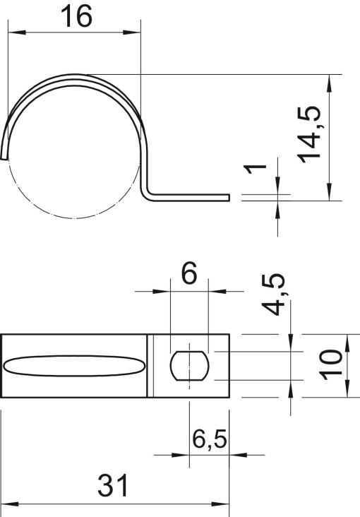 Abraçadeira metálica uma patilha 16mm Aço eletrozincado