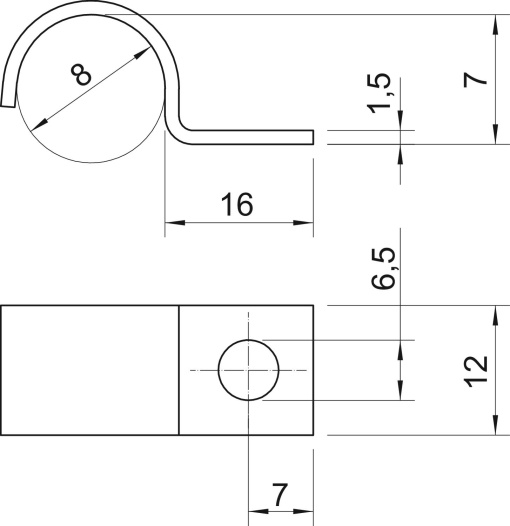 Abraçadeira metálica uma patilha 8mm Aço eletrozincado
