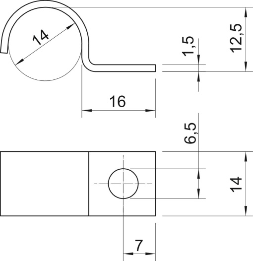 Abraçadeira metálica uma patilha 14mm Aço eletrogalvanizado