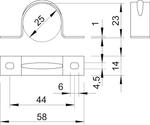 Abraçadeira metálica duas patilhas 25mm Alumínio