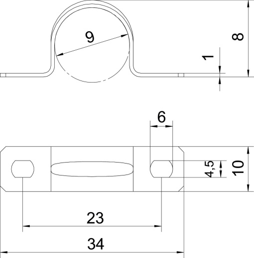 Abraçadeira metálica duas patilhas 9mm Aço eletrogalvanizado