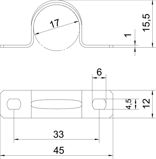 Abraçadeira metálica duas patilhas 17mm Aço eletrozincado