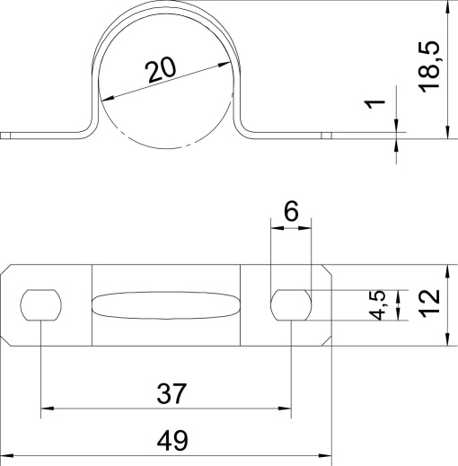 Abraçadeira metálica duas patilhas 20mm Aço eletrozincado