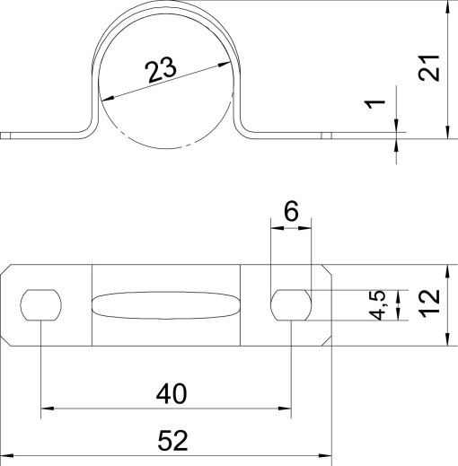 Abraçadeira metálica duas patilhas 23mm Aço eletrogalvanizado