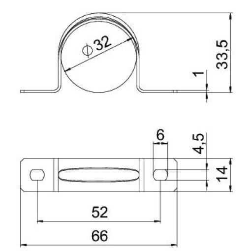 Abraçadeira metálica duas patilhas 32mm Aço eletrogalvanizado