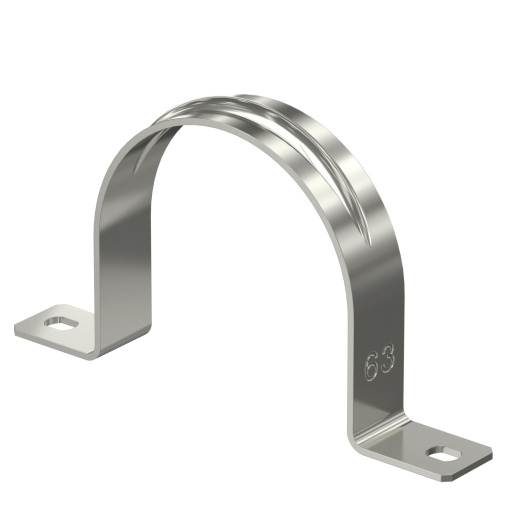 Abraçadeira metálica duas patilhas 63mm Aço inoxidável A4 1.4571 brilhante, pós-tratamento