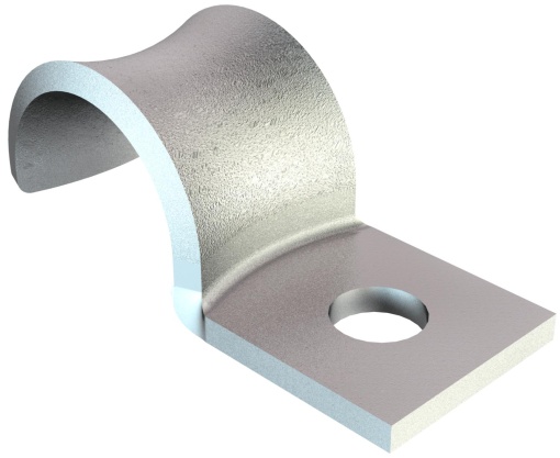 Abraçadeira metálica uma patilha 12mm Aço galvanizado com zinco, passivado de forma transparente