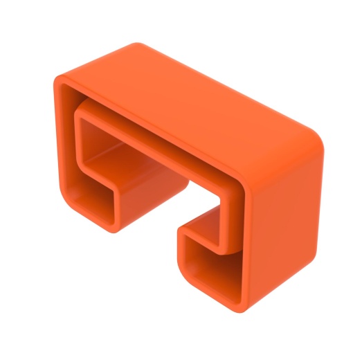 Proteção de topo para perfil MS4022 45x18mm Polietileno cor-de-laranja pastel RAL 2003