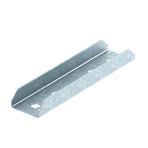 União de suporte perfil U, com 4 orifícios 200x48x30 Aço galvanizado por imersão a quente após maquinação