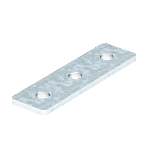 Placa de união com 3 orifícios 150x40x5 Aço galvanizado por imersão a quente após maquinação