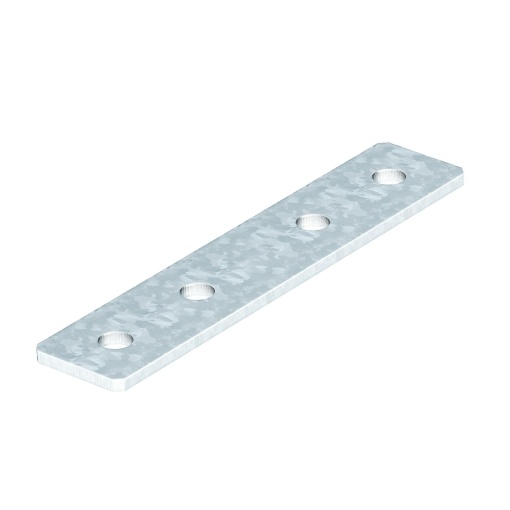 Placa de união com 4 orifícios 200x40x5 Aço galvanizado por imersão a quente após maquinação