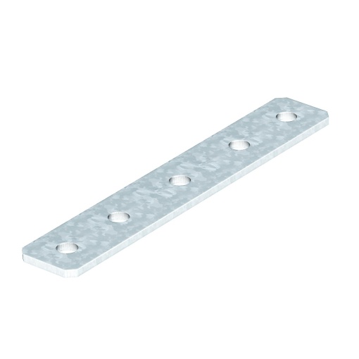 Placa de união com 5 orifícios 250x40x5 Aço galvanizado por imersão a quente após maquinação