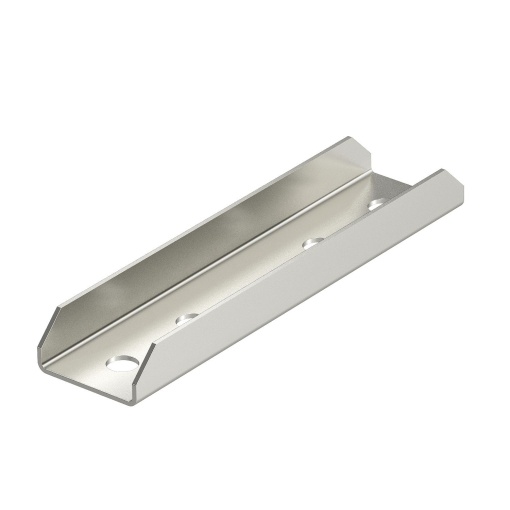 União de suporte perfil U, com 4 orifícios 200x48x30 Aço inoxidável, livre de ferrugem A2 1.4301 brilhante, pós-tratamento