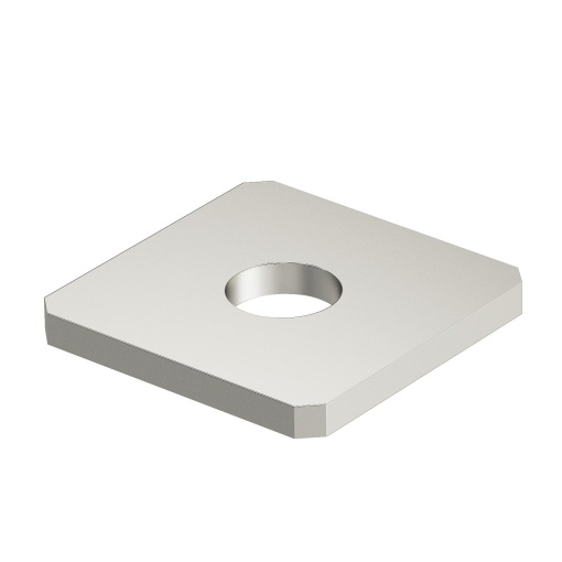 Placa de união com 1 orifício 40x40x4 Aço inoxidável, livre de ferrugem A2 1.4301 brilhante, pós-tratamento