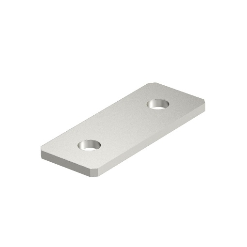 Placa de união com 2 orifícios 100x40x4 Aço inoxidável, livre de ferrugem A2 1.4301 brilhante, pós-tratamento