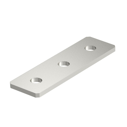 Placa de união com 3 orifícios 150x40x4 Aço inoxidável, livre de ferrugem A2 1.4301 brilhante, pós-tratamento