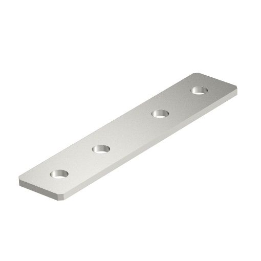Placa de união com 4 orifícios 200x40x4 Aço inoxidável A4 1.4571 brilhante, pós-tratamento