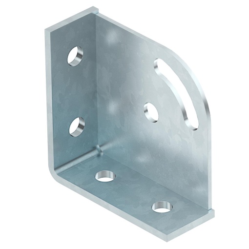 Suporte triangular 90, com 6 orifícios 104x104x43x5 Aço galvanizado por imersão a quente após maquinação