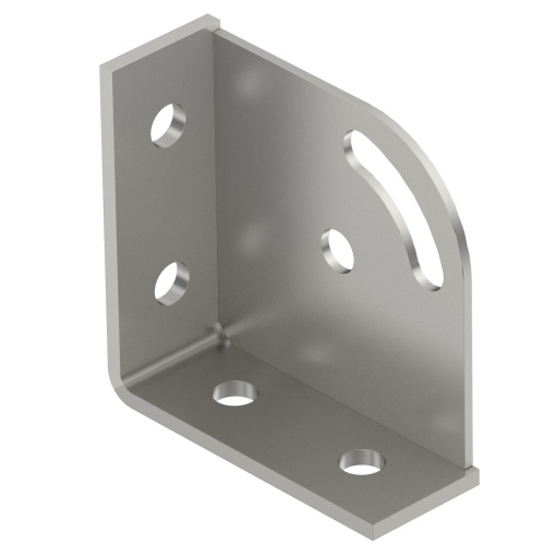 Suporte triangular 90, com 6 orifícios 104x104x43x5 Aço inoxidável, livre de ferrugem A2 1.4301 brilhante, pós-tratamento