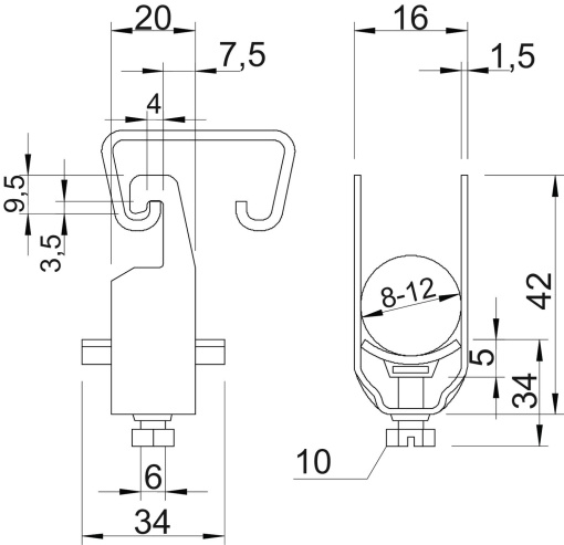 Abraçadeira BBS com placa metálica 8-12mm Aço galvanizado por imersão a quente após maquinação