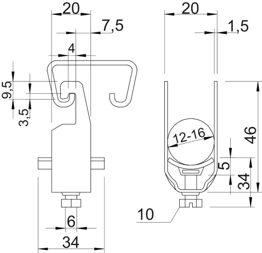 Abraçadeira BBS com placa metálica 12-16mm Aço galvanizado por imersão a quente após maquinação
