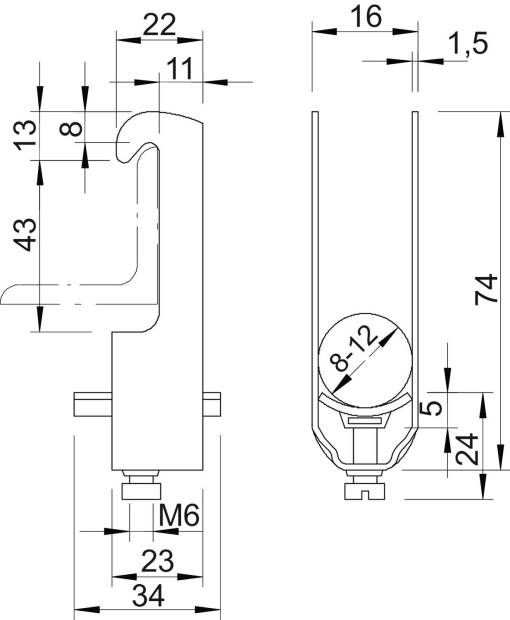 Abraçadeira BBS 8-12mm Aço Galvanizado por imersão a quente após maquinação