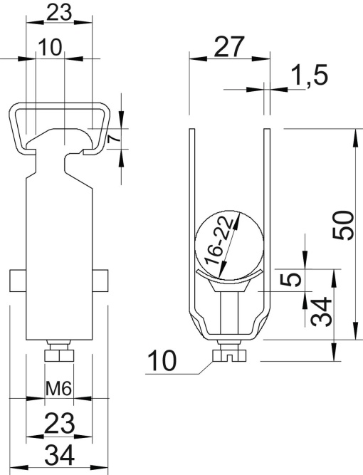 Abraçadeira BBS 16-22mm Alumínio