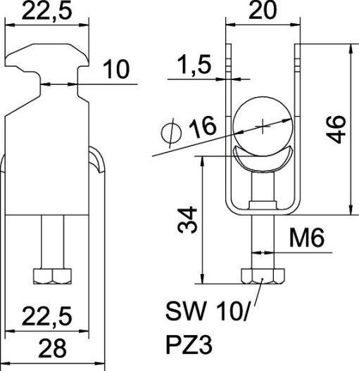 Abraçadeira BBS 2056 12-16mm Aço inoxidável, livre de ferrugem A2 1.4301 brilhante, pós-tratamento