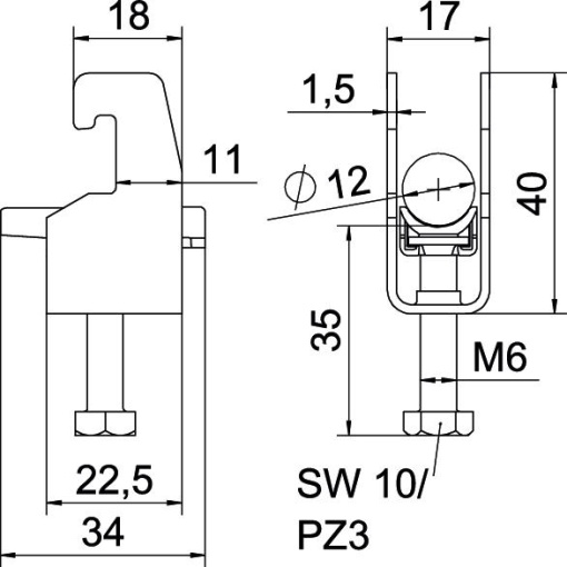Abraçadeira BBS 2056 08-12mm Aço inoxidável, livre de ferrugem A2 1.4301 brilhante, pós-tratamento