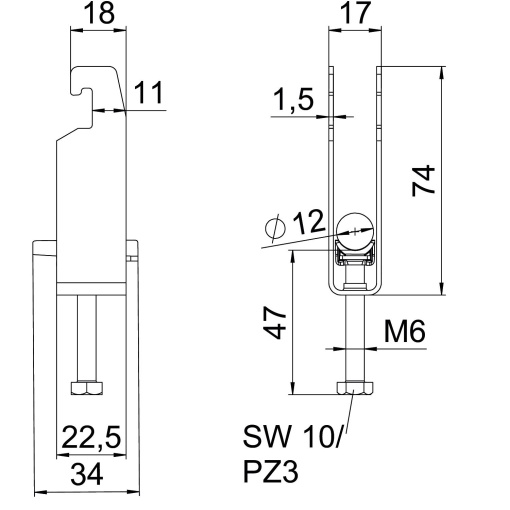 Abraçadeira BBS 2056 tripla 08-12mm Alumínio