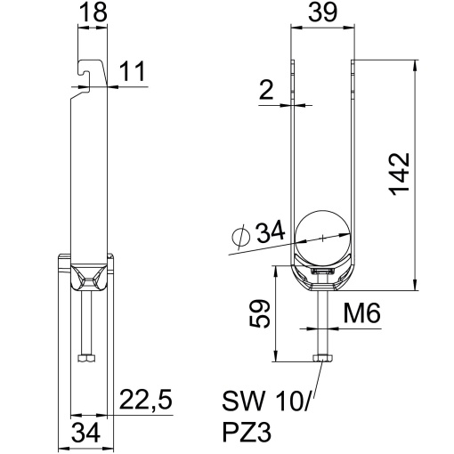 Abraçadeira BBS 2056 tripla 28-34mm Alumínio