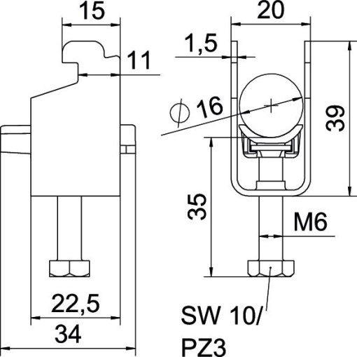 Abraçadeira BBS 2056 12-16mm Alumínio