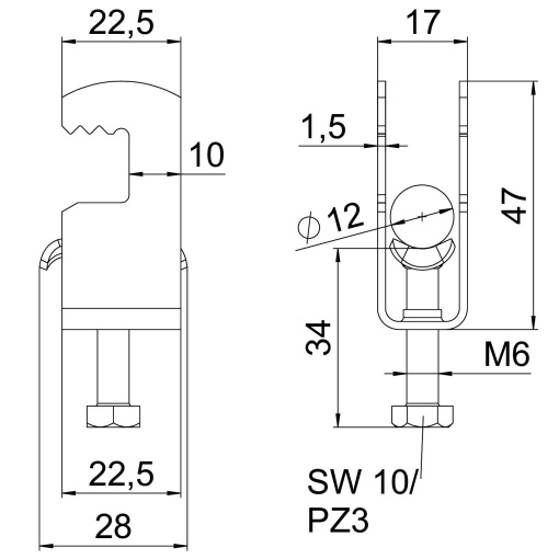 Abraçadeira BBS 2056 08-12mm Aço inoxidável, livre de ferrugem 1.4301 A2 1.4301 brilhante, pós-tratamento