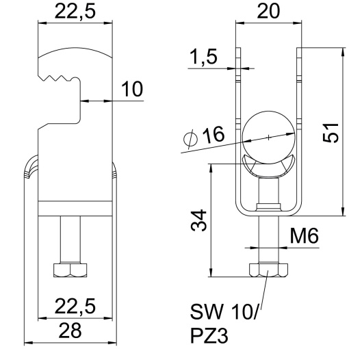 Abraçadeira BBS 2056 12-16mm Aço inoxidável, livre de ferrugem A2 1.4301 brilhante, pós-tratamento
