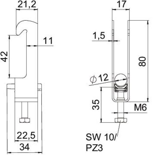 Abraçadeira BBS 2056 08-12mm Aço inoxidável, livre de ferrugem 1.4301 A2 1.4301 brilhante, pós-tratamento