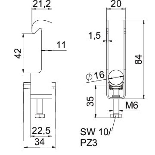 Abraçadeira BBS 2056 12-16mm Alumínio