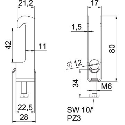 Abraçadeira BBS 2056 08-12mm Aço inoxidável, livre de ferrugem 1.4301 A2 1.4301 brilhante, pós-tratamento