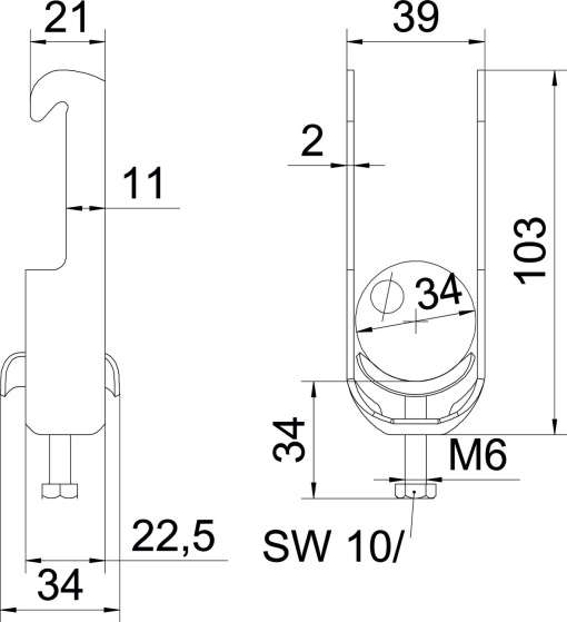 Abraçadeira BBS 2056 28-34mm Aço inoxidável, livre de ferrugem A2 1.4301 brilhante, pós-tratamento