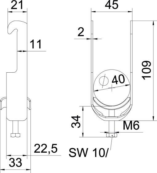 Abraçadeira BBS 2056 34-40mm Aço inoxidável, livre de ferrugem A2 1.4301 brilhante, pós-tratamento