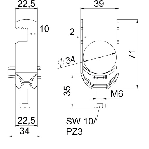 Abraçadeira BBS 2056 28-34mm Alumínio