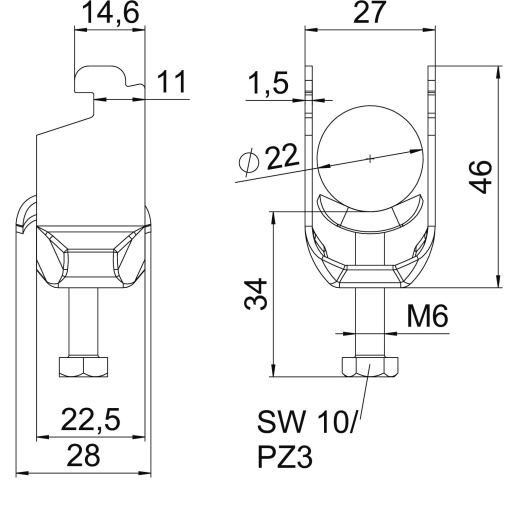 Abraçadeira BBS 2056 16-22mm Aço inoxidável, livre de ferrugem 1.4301 A2 1.4301 brilhante, pós-tratamento