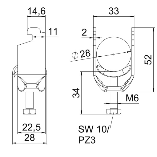 Abraçadeira BBS 2056 22-28mm Aço inoxidável, livre de ferrugem 1.4301 A2 1.4301 brilhante, pós-tratamento