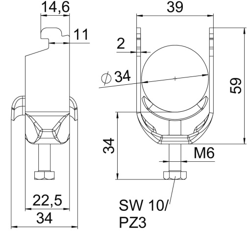 Abraçadeira BBS 2056 28-34mm Aço inoxidável, livre de ferrugem 1.4301 A2 1.4301 brilhante, pós-tratamento