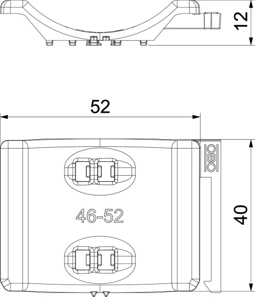 Contraplaca universal combinável com placa dupla 46-52mm Polipropileno cinzento claro RAL 7035