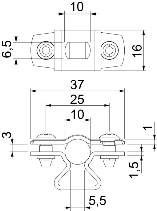 Abraçadeira metálica com furo oblongo 8-10mm Aço inoxidável A4 1.4571