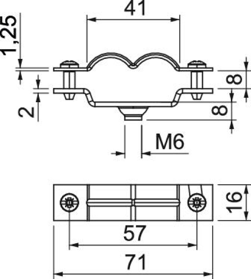 Abraçadeira metálica com rosca M6 13-20mm Aço eletrogalvanizado
