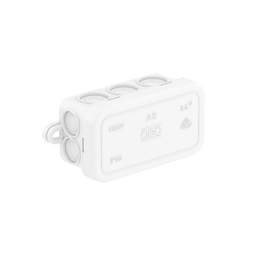 Caixa de derivação 80x43x34 Polietileno branco puro RAL 9010