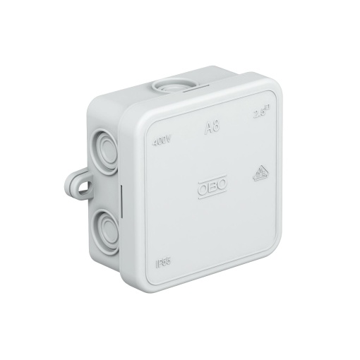 Caixa de derivação 75x75x36 Polietileno cinzento claro RAL 7035