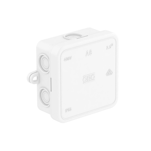 Caixa de derivação 75x75x36 Polietileno branco puro RAL 9010